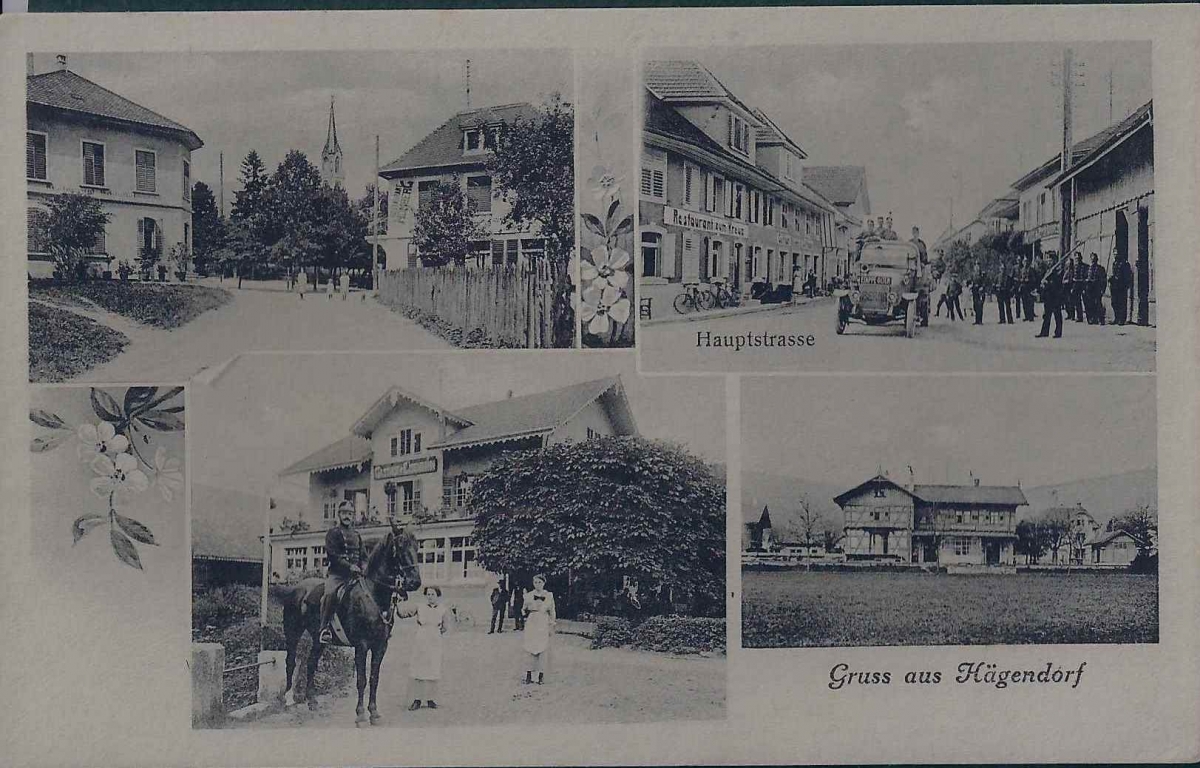 <p>Hauptstrasse mit Militär ,Gasthof Eisenbahn, Dorfeingang , Karte Top Zustand</p>